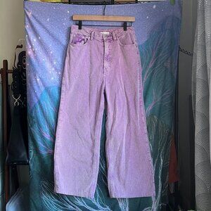 BDG – High and Wide Corduroy Wide Leg Jeans – Lilac Pink